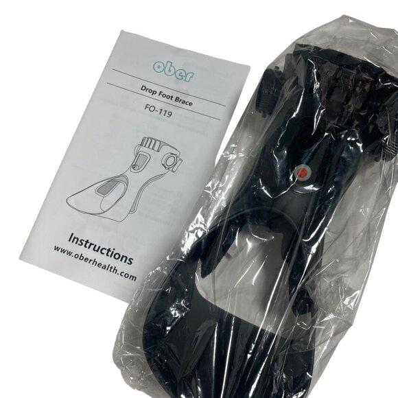 Ober FO-119 Drop Foot Brace Adjustable Black Lightweight Design - Picture 1 of 4